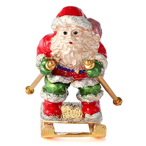 Boîte à bijoux Noël Qifu peinte à la main l'esprit des fêtes dans un écrin