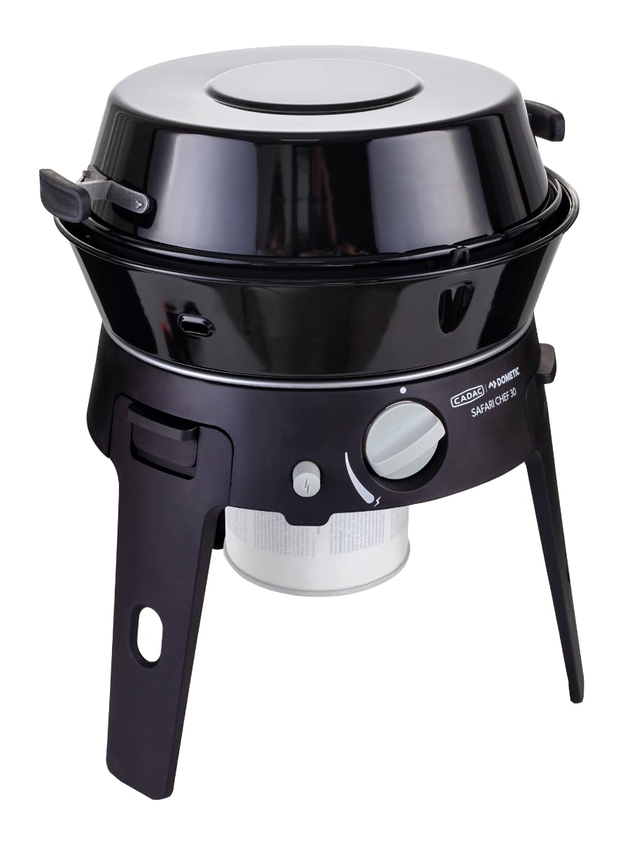 CADAC - Safari Chef 30 HP Combo - Barbecues portables - Revêtement céramique GreenGrill - Incl. Housse de protection - Camping - Les incontournables du barbecue - Utilisation en extérieur