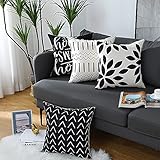 Homefeelzydys Cushion Covers,Cushion Covers 40 x 40 set of 4 Black Square Throw Pillow Case cushion covers 16x16 4Pack For Outdoor Patio Garden Blench Living Room Sofa Farmhouse Decor - Image 7