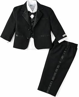 Spring Notion Baby Boys' Black Classic Fit Tuxedo Set, No Tail