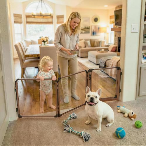 FXW ClariWall Metal & Acrylic Dog Gate, Extra Wide for Openings Up to 69"