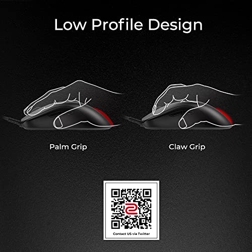Image of BenQ Zowie FK1+-C Symmetrical Gaming Mouse for Esports |Weight-Reduced | Paracord Cable & 24-Step Scroll Wheel for More Personal Preference| Driverless | Matte Black Coating | Extra Large Size