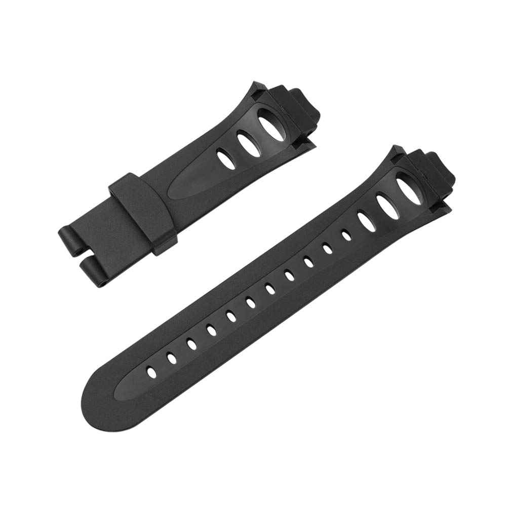 Bracelet de montre compatible avec Suunto Observer Tt St Sr G6 X6HRM - Bracelet de montre de rechange classique en caoutchouc souple - Boucle noir/argenté