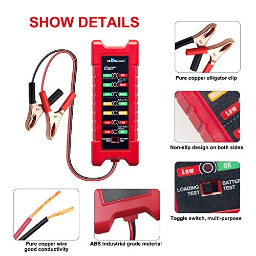 2in1 Car Battery Tester 12V 24V Battery Load Tester for Trucks Cars