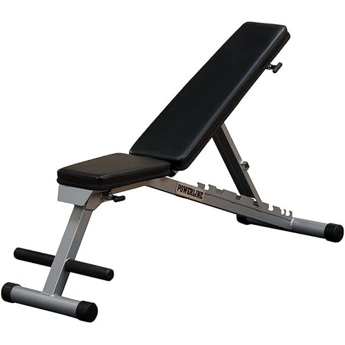 Body-Solid Powerline Folding Bench - 7-Position Adjustable Weight Bench for Home Gym, Incline/Decline, No Assembly Required, Silver/Black