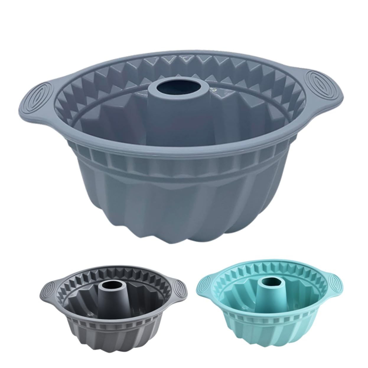 Stampi in Silicone 3 Pezzi Rotondi Fluted per Torta | Capacità Grande, Pieghevole e Riutilizzabile, Lavabile in Lavastoviglie, per Impasti Domestici