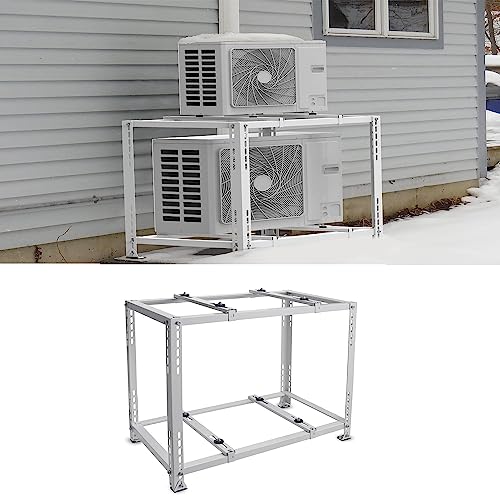 Wspornik klimatyzatora dwuwarstwowy uchwyt montażowy do 9000 BTU-45000 BTU Mini Split klimatyzator, odporny na warunki atmosferyczne, uniwersalny stojak podłogowy ze skraplaczem, wytrzymały