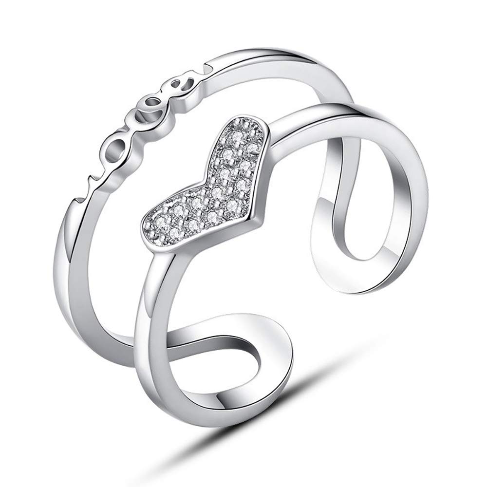 Anello Girevole A Forma Di Cuore In Argento Sterling: Gioielli Minimalisti Vintage - Italia - Foto 3