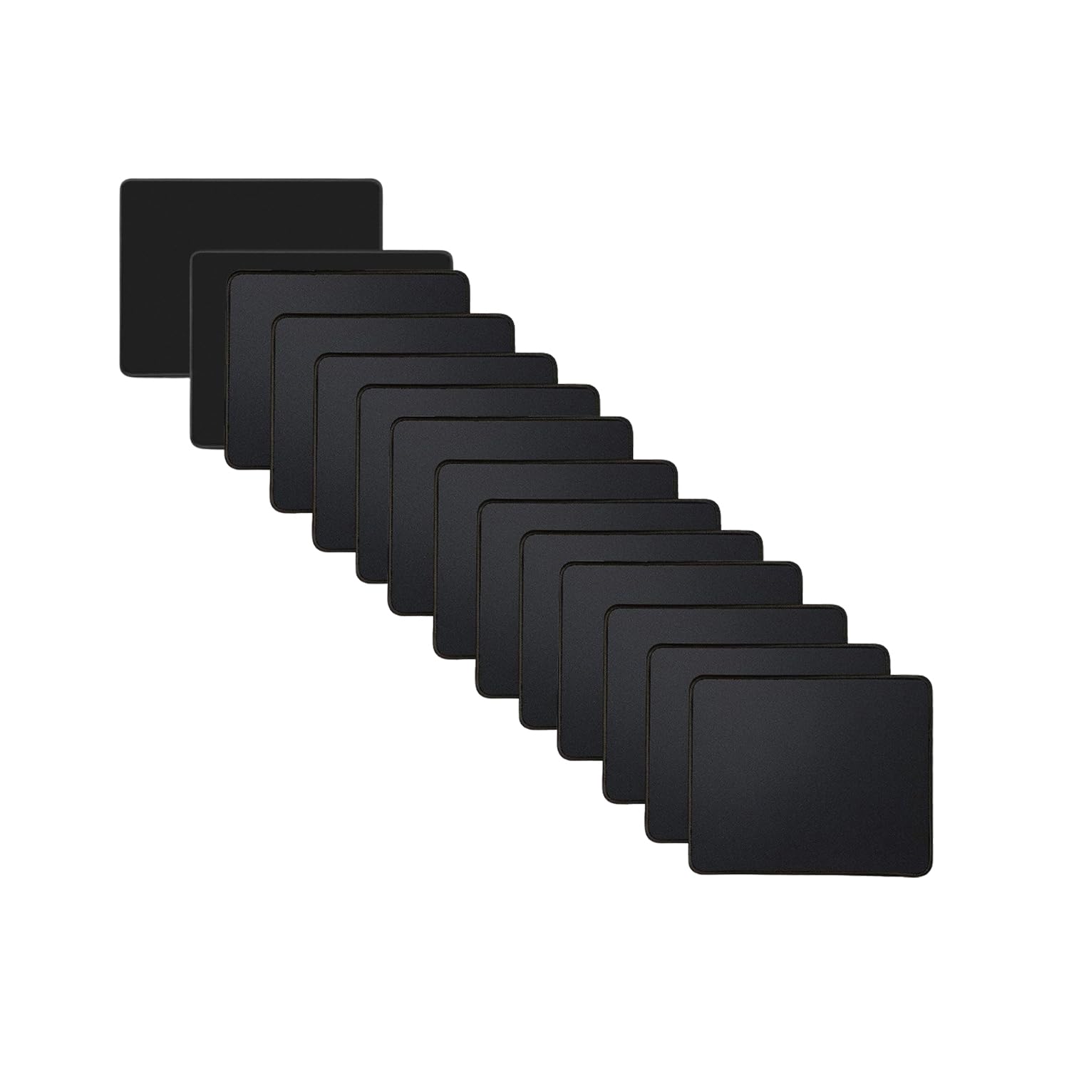 Kriture Mouse Pad 14 Pack with Stitched Edge, Non-Slip Rubber Base, Premium-Textured and Waterproof Mousepad for Computers, Laptop, Office and Home, 10.2x8.3inches, 3mm, Black