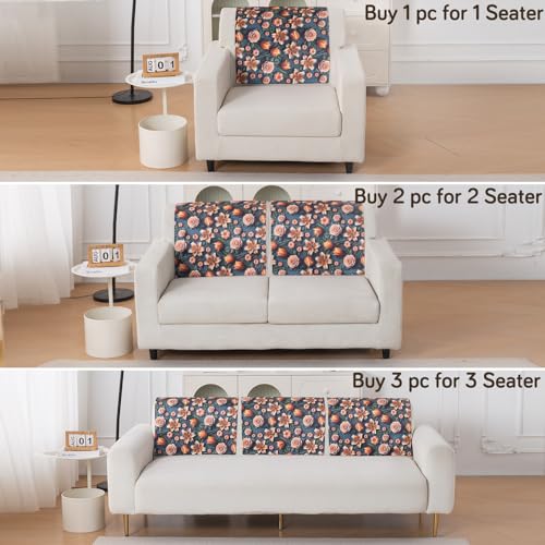 Image of HOKIPO 'Nature Muse' 1 PC Backrest Mat for Sofa Cover | Premium HD Printed Holland Velvet Mat, Nocturne Rose (IN-922-L-D2)