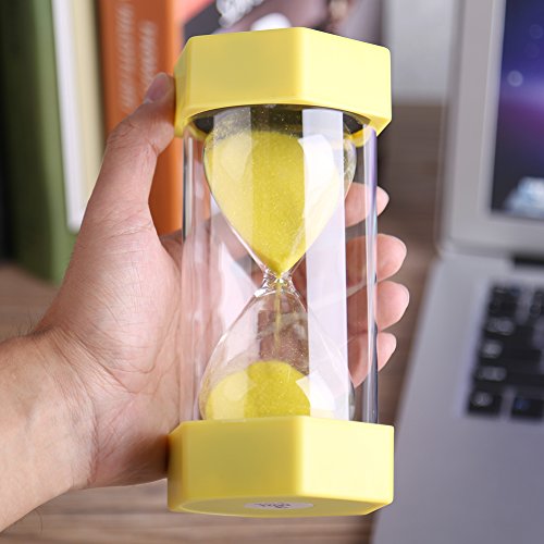 Colorful Sand Timers Glass Hourglass 3/10/20/30/60 Minutes Timer Clock Home Office Decor Gift(3 mins Yellow) - Image 3