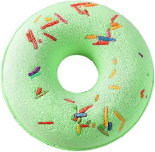 Qudai 1 unidade de banho de sal Bolas de limpeza corporal Multi-color Donut Modeling Óleos essenciais de spa Kit bomba de banho efervescente para hidratante pele seca Odor aromático BD