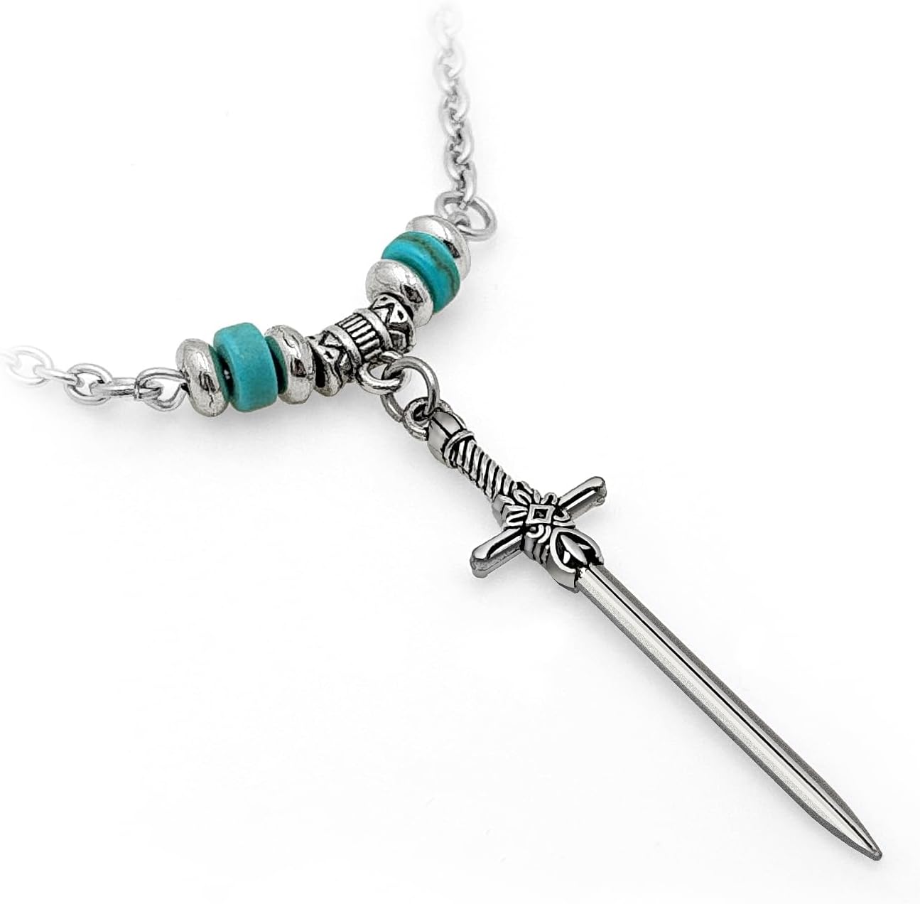 Sword Pendant Necklace Jewelry Chain Gothic Necklace for Men and Women