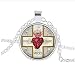 Produktbild Sacred Heart Anhänger Halskette. Sacre Coeur. Brennendes Herz. Jesus Christus Religiöse Halsketten Anhänger