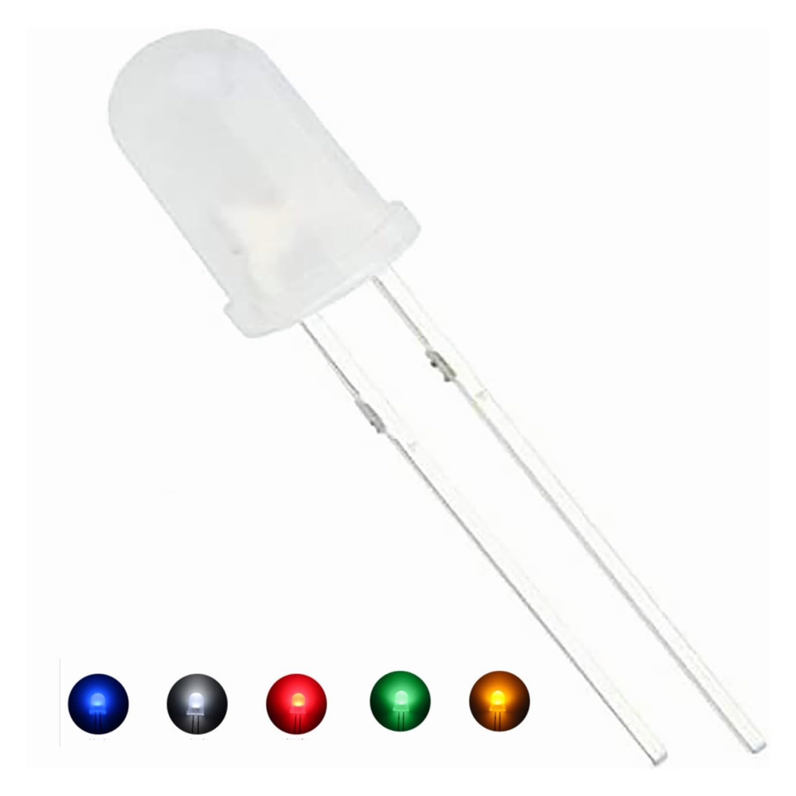 WHWRCADV 10 PCS 5mm Diffused LED Diode High Intensity Super Bright Lighting Bulb Electronics Component Lamp Fog Light Emitting Diode(White)