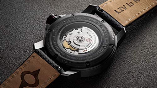 Liv Gx1-A Swiss Auto, 26-Jewel Mvnt - 42Hr Power-Reserve - 42Mm Ss Case, Multi-Layer Dial -Watch For Men - Skeleton Case-Back - Sapphire Crystal - 330 Ft Water Resistance #TOP2