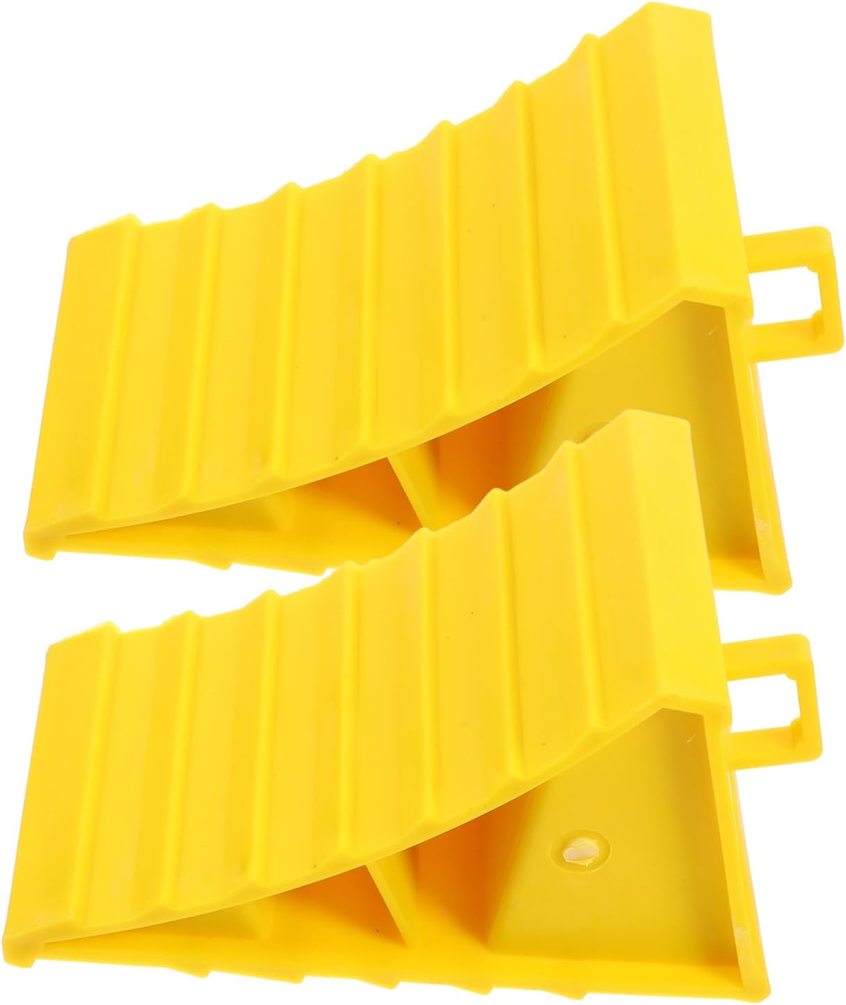 GARVALON 2pcs Heavy Duty Wheel Chocks Handle Brake Blocks for Rvs Campers and Trailers Non- Design for Tire and Stability