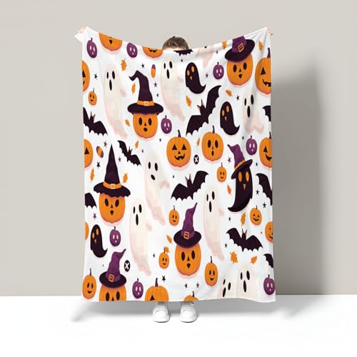 Couverture sorcière citrouille douce en flanelle au design exclusif - 2