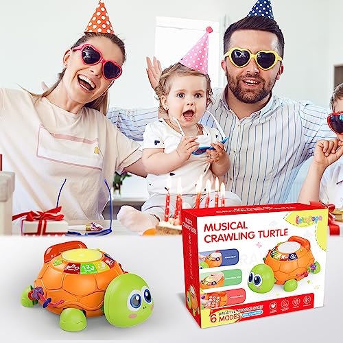 Image of Letapapa Baby Toys 6 to 12 Months, Musical Turtle Baby Toys for 12-18 Months, Crawling Toy with Light & Sound, Educational Toy Birthday Gift for Baby Infant 3-6 7 8 9 10 Months 1 Year Old Toddlers