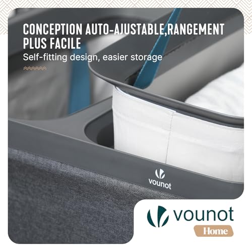 Panier à linge 170L grande capacité rectangulaire 3 compartiments - 4