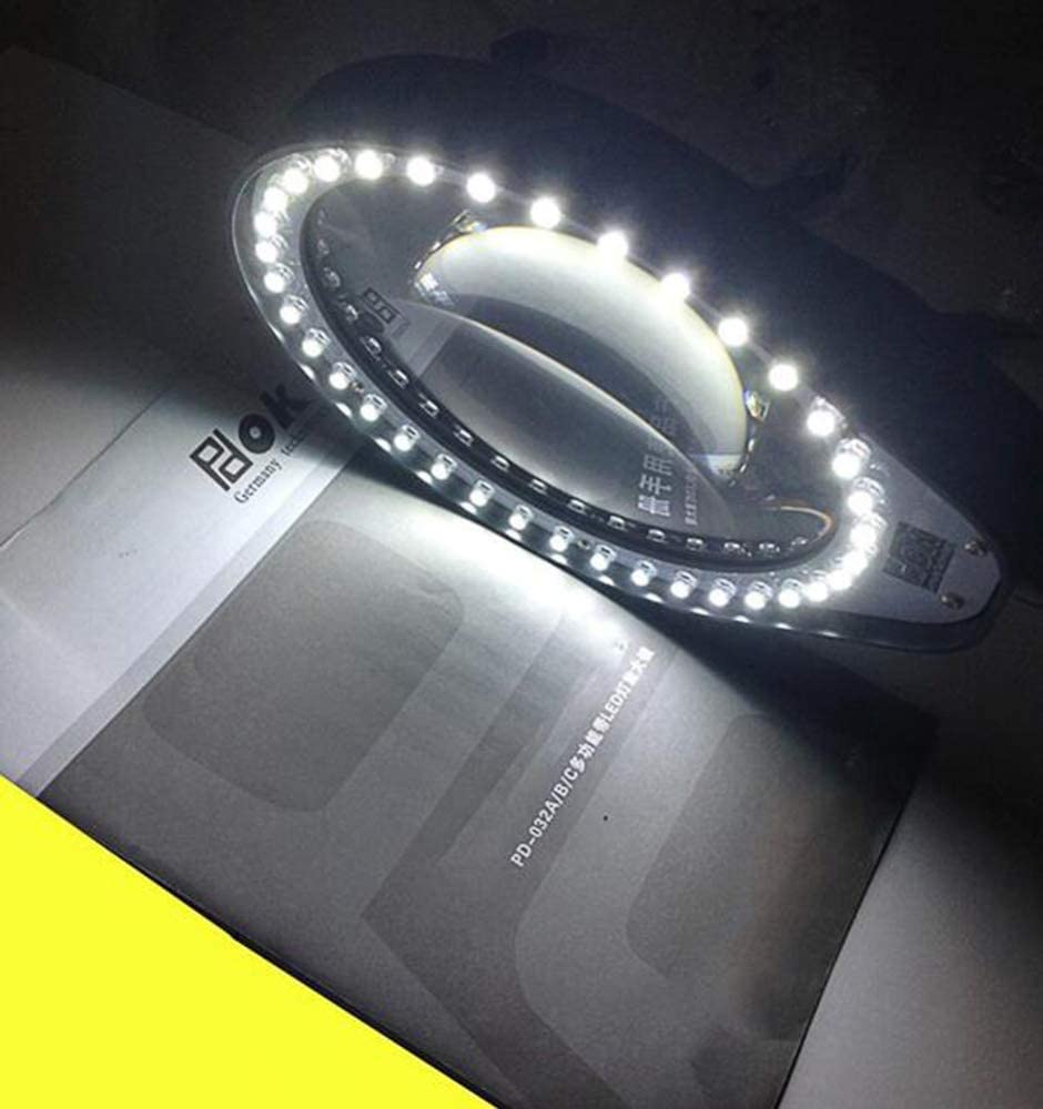 8X 127 MM LED Leuchtlupe Metallschlauch Lupe Schreibtisch Tisch Leselampe Licht mit Klemme, Interesting