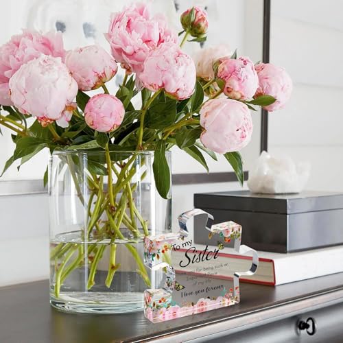 Image of VELENTI Gifts for Mothers Day - Sister Engraved Acrylic Puzzle Piece with Heartfelt Message - Perfect Sister Birthday, Thanksgiving, Paperweights - Cute Decoration for Home, Office