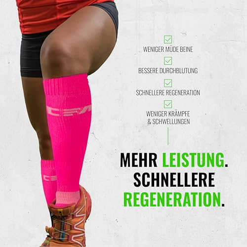 CFA V1 Kompressionsstrümpfe Damen und Herren - Ideal fürs Laufen, Fitnessstudio, Radfahren, Muskelerholung oder Workouts - Kompressionsstrümpfe Herren und Damen im Nachhaltige Dänisches Design