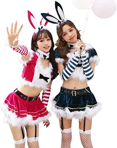 [Malymoon] コスプレ バニー サンタ バニーガール クリスマス サンタクロース 可愛い コスチューム 衣装 仮装 マリームーン 8点セット【ml45010-2】 詳細画像1