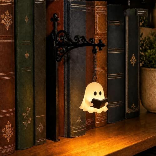 Luz de lectura para estantería vintage de madera y hierro para decorar rincones de lectura