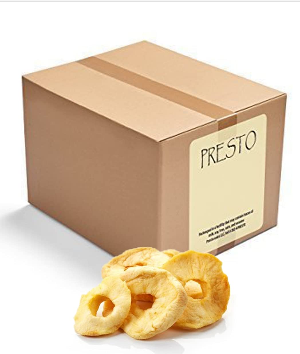 Presto Sales Apple Rings, Fresh Fancy Dehydrated 80 oz. | Mess-Free Snack, Delicious, Versatile, Sweet and Tasty, Packed in a Convenient Box | Resealable 5 lbs. Box