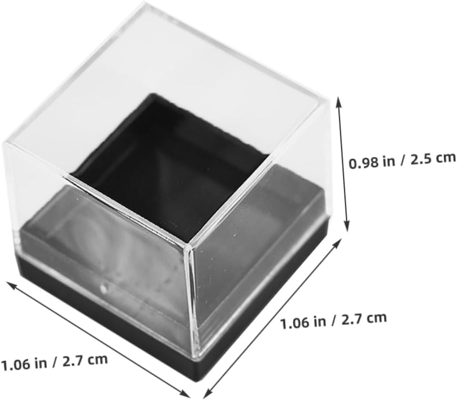 PRETYZOOM 12pcs Transparent Mineral Sample Display Box Square Plastic Storage Containers for Natural Stones Gem Collection and Jewelry Organization