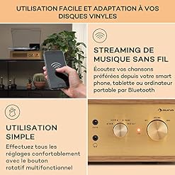 Auna Platine Vinyle Bluetooth, Tourne Disque Vinyle avec Haut Parleur, Tourne-disques Audio Vinyle 33 Tours, Chaine HiFi… - Les Beatles, Paul McCartney, John Lennon, RIngo Starr, George Harrison Auna Platine Vinyle Bluetooth, Tourne Disque Vinyle avec Haut Parleur, Tourne-disques Audio Vinyle 33 Tours, Chaine HiFi… – Image 4