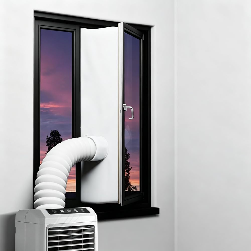 HEANCRIE No Drill AC Window Seal Cover 300cm Waterproof Fully Sealed Barrier Air Exchange Guard for Casement Windows