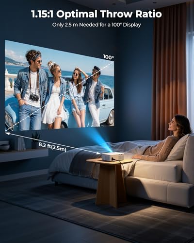 Image of Mini Projector for iPhone, ELEPHAS Portable Projector for Bedroom | Built-in Speaker, 1080P Support, Small Pocket Movie Proyector Compatible with Android /iOS /Windows /TV Stick /HDMI /USB