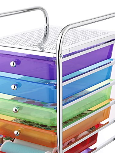 Whitmor 10 Drawer - Rolling Craft Organizer Cart - Chrome 15.25X13.50X35.25 #TOP4