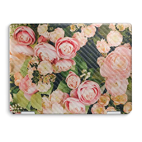 Image of MightySkins Carbon Fiber Skin Compatible with HP Spectre x360 14 inch (2022) Full Wrap Kit - Faded Roses | Protective, Durable Textured Carbon Fiber Finish | Easy to Apply | Made in The USA