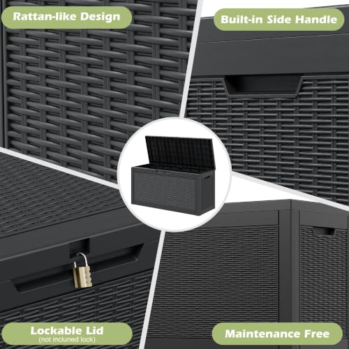 Image of Outdoor Storage Box Waterproof, 75 Gallon Deck Box for Patio Storage