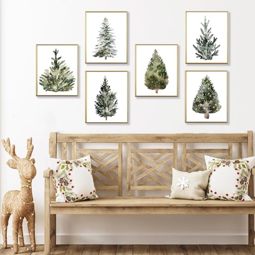 Imágenes botánicas estéticas AUNMER de pinos para una pared navideña elegante 3