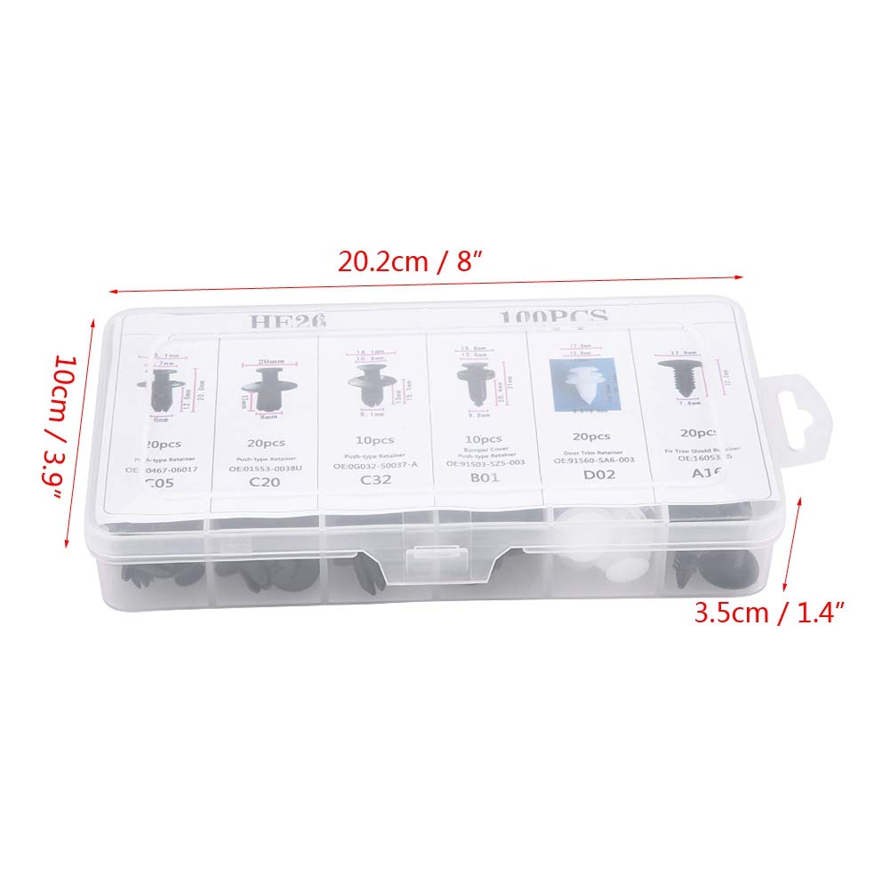Clips Auto Universels, 100 Pièces Kit Montage Voiture, Plastique Durable, Ajustement Parfait, Maintenance Facile, Organisation Pratique, Projets DIY, Accessoires Auto Tendances