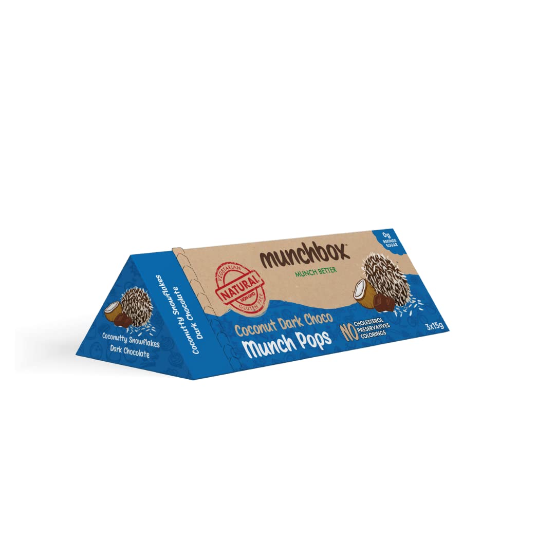 Munchbox Munchbox, Munch Pops, Coconut Dark Choco, Pack of 3, 15 grams