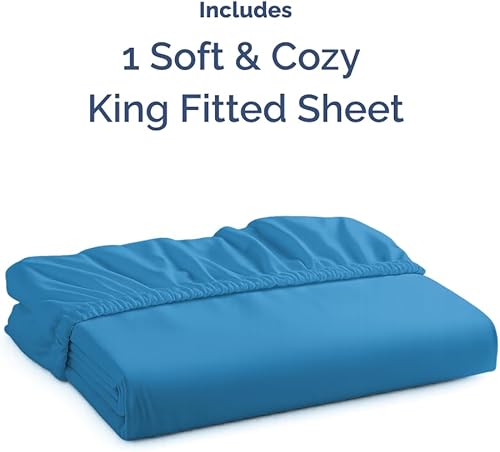 Miniatura 443 de King Fitted Bed Sheet - Bottom Single Fitted Sheet Only - Ultra-Soft Hotel Luxury Bedding w/ 8-16 Inch Deep Pockets - Breathable, Cooling & Wrinkle