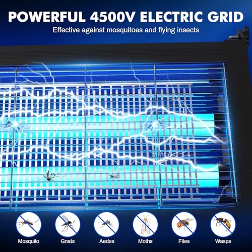 Image of Solar Bug Zapper Outdoor, Jinyeda 4500V Mosquito Zapper with Projector Light, 4000mAh USB & Solar Powered Electric Mosquito Killer, Cordless Fly Insect Zapper Waterproof for Patio Garden Backyard