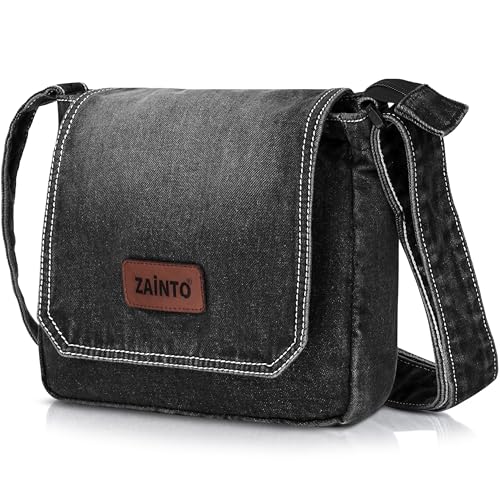 Image of ZAINTO Premium Denim Sling Bag for Women, Multipocket Crossbody, Blue Jeans Side Bag for girls (Medium Blue)