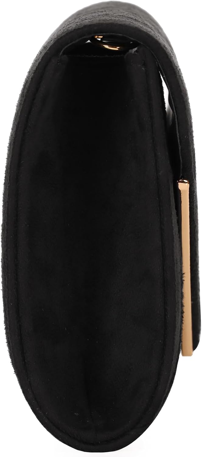 Faux Suede Women Evening Bag Foldover Clutch Purse Cocktail Prom Party Formal Envelope Handbag image 5
