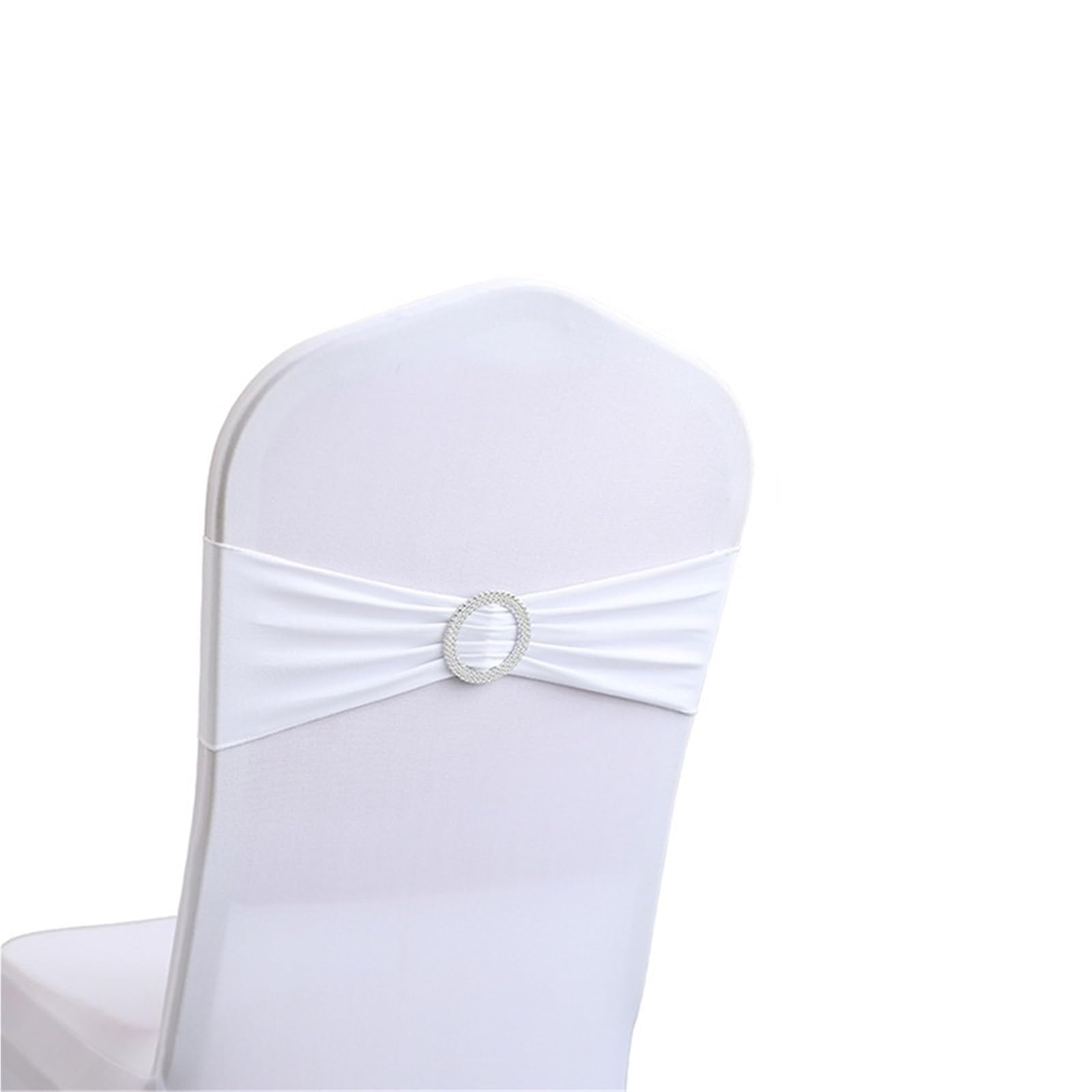 YGSGJSP Chair Sashes 100/50/10pcs Elastic Chair Knot Wedding Decoration Buckle Sashes Back Cover Mariage Hotel Home Seat Elegant Ribbon Decors for Wedding(White,50pcs)