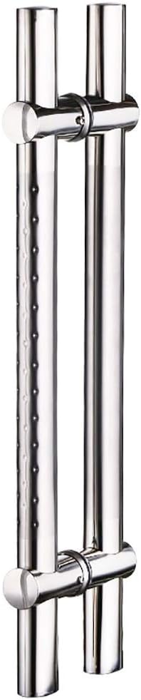 Door Handle Brushed Stainless Steel Flat Tube Commercial Glass Push-Pull Door Handle/Barn Door Pull Handle - Adjustable Hole Spacing (Length800mm)