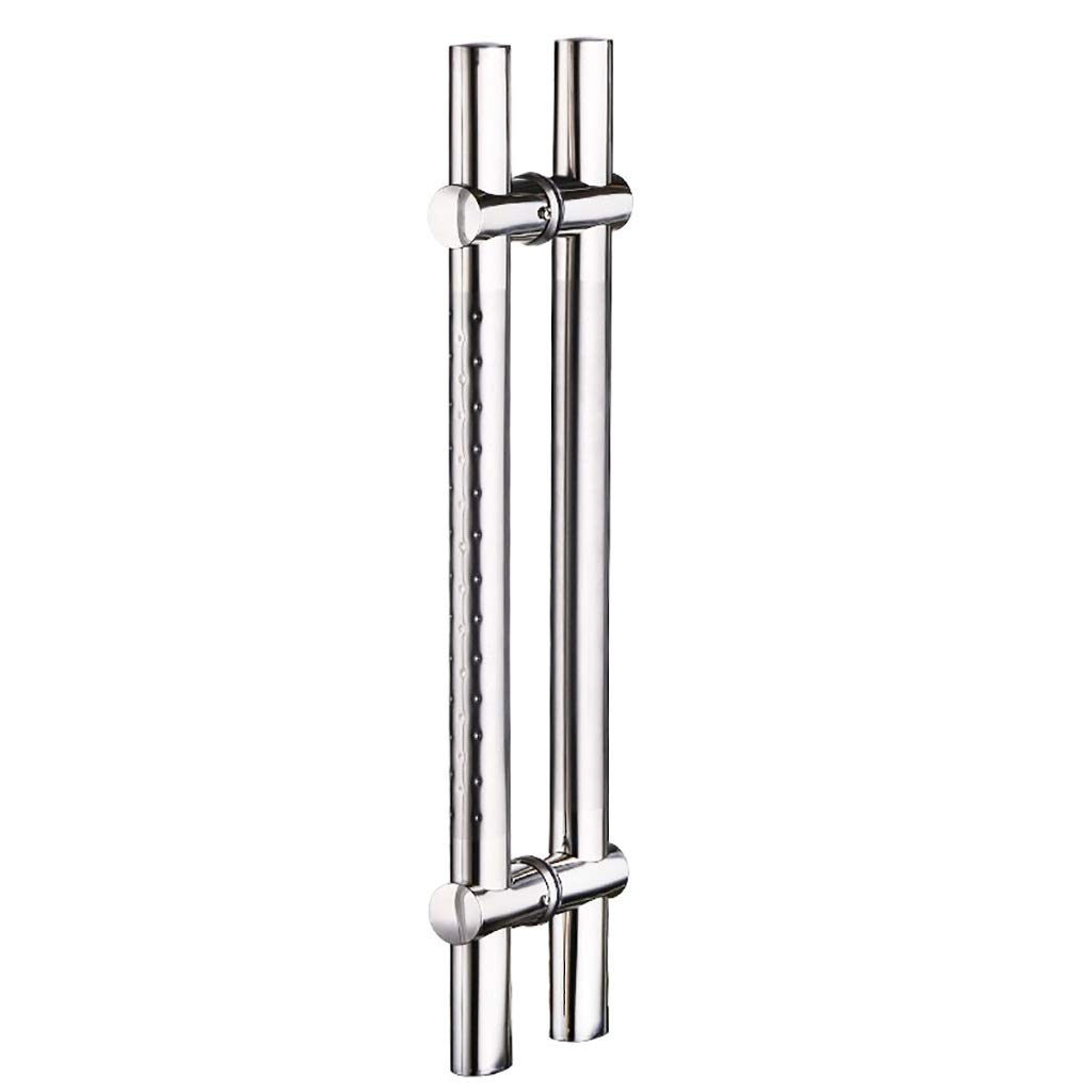 CWCQGH Door Handle Brushed Stainless Steel Flat Tube Commercial Glass Push-Pull Door Handle/Barn Door Pull Handle - Adjustable Hole Spacing,Length1200mm