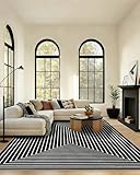 Latte&Fog 8x10 Area Rugs for Living Room, Large Modern Abstract Washable Rug, Boho Non Slip Low Pile Carpet for Indoor Bedroom Dining Room, Office, Dorm, Classroom, Farmhouse and Kids Room