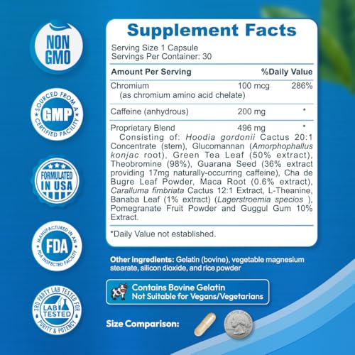 Dr Vitz Weight Loss Pills for Women – Fat Burner & Appetite Suppressant – Metabolism Booster with Chromium, Green Tea & Guarana – 30 Capsules – Caffeine Anhydrous for Energy Support