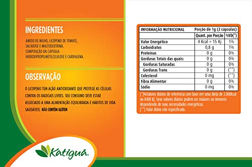 Licopeno de Tomate 60 Cápsulas de 500mg, Katiguá